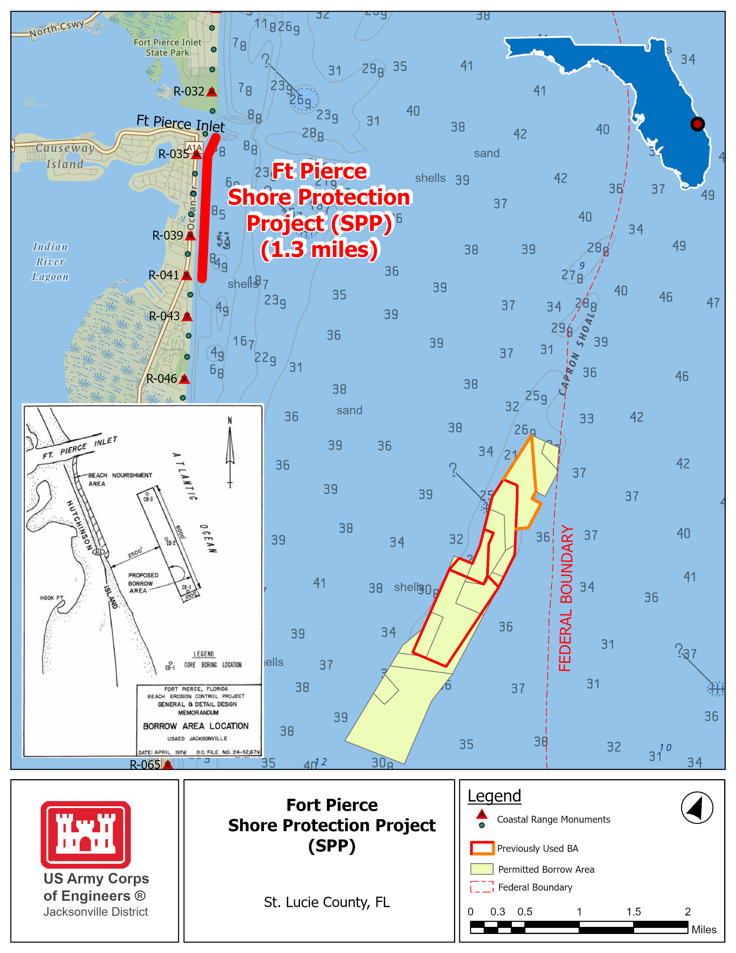 Fort Pierce Beach Shore Protection Project map